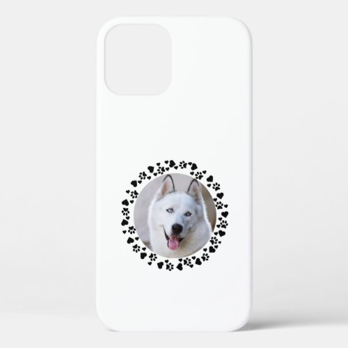 Hearts  Pet Paw Prints Custom Apple X11121314 iPhone 12 Case