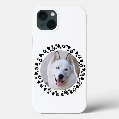 Hearts  Pet Paw Prints Custom Apple X11121314 iPhone 13 Case