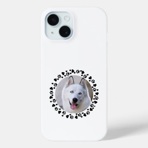 Hearts  Pet Paw Prints Custom Apple X11121314 iPhone 15 Case