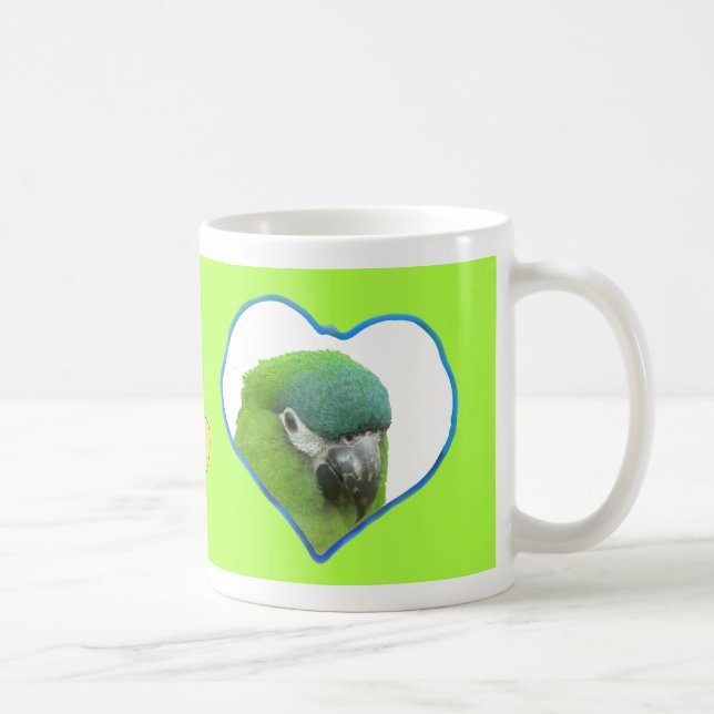 Hearts Photo Coffee Mug Green (Right)