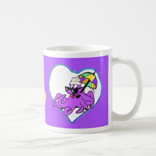 Hearts Photo Coffee Mug Purple