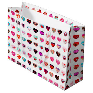Hearts Photo Collage Large Gift Bag