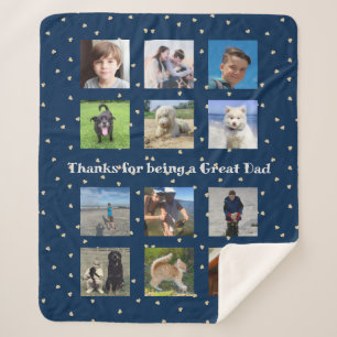 Hearts Photo Montage Gift Blanket Great Parents