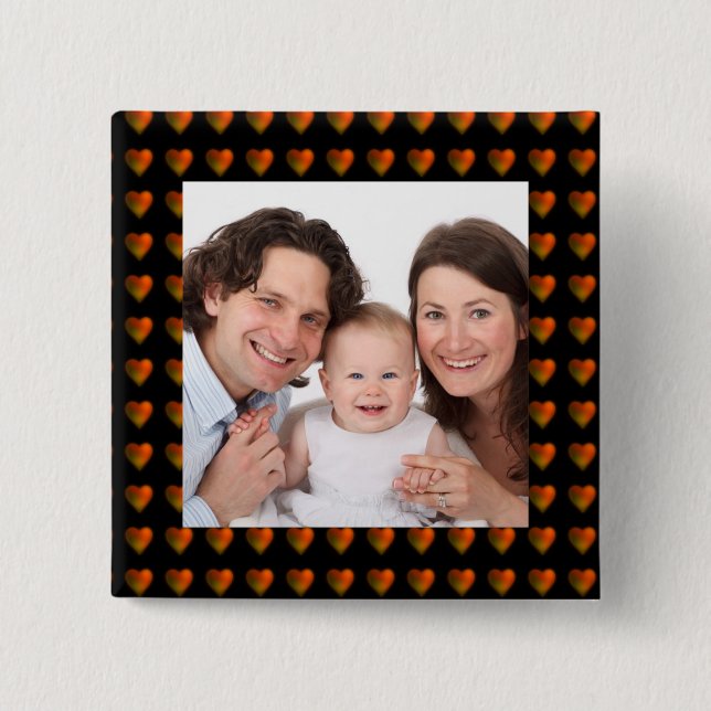 Hearts/photo Pinback Button (Front)