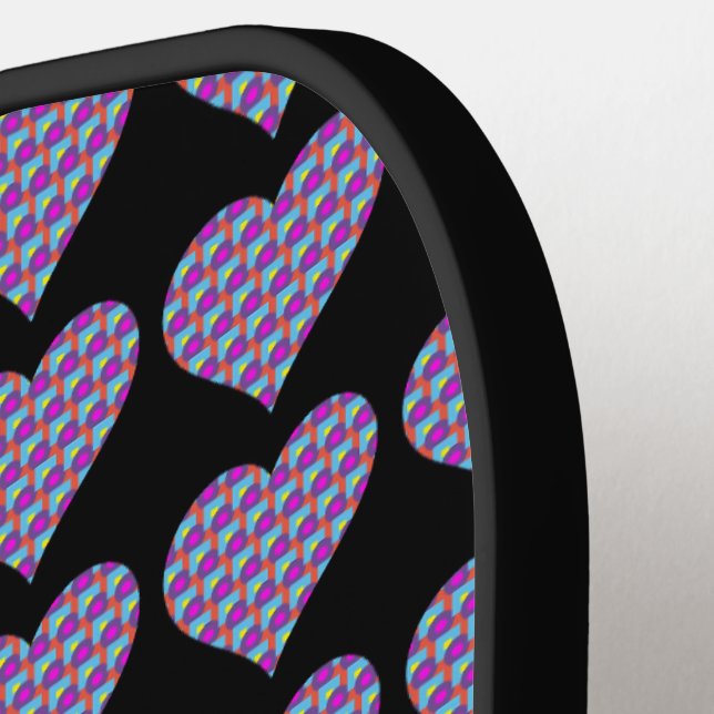 Hearts Pickleball Paddle (Left Detail)