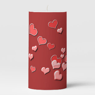 hearts pillar candle