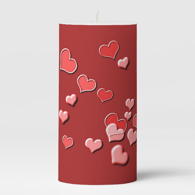 hearts pillar candle (Front)