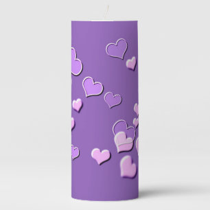  hearts pillar candle