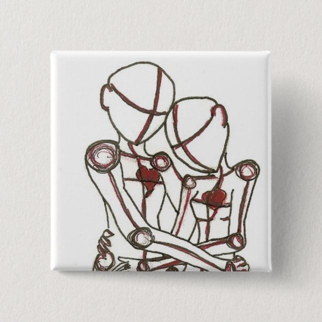 hearts pinback button (Front)