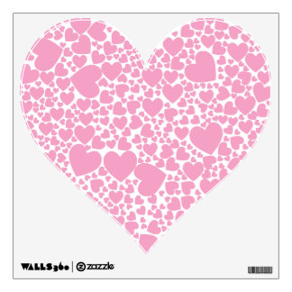 hearts pink decorative wall decal