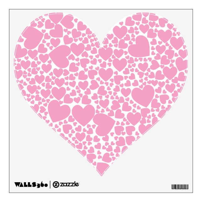 hearts pink decorative wall decal (Front)