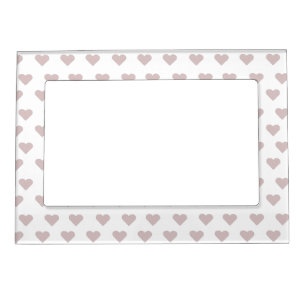 Hearts pink & white magnetic frame