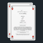 Hearts Playing Card Wedding Itinerary Program<br><div class="desc">A unique monogram hearts playing card style wedding design. An impressive design that uses elements from playing cards to create a unique wedding stationery design. An elegant red heart wedding couple monogram. A one of a kind playing card wedding itinerary program design with modern elements. Matching wedding invitations and other...</div>