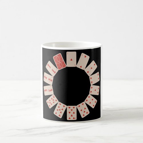 Hearts Playing Cards Circle Coffee Mug