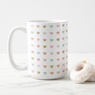 Hearts Polka Pattern, 15oz Coffee Mug