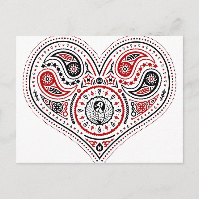 Hearts - Postcard (White/Red/Black) (Front)