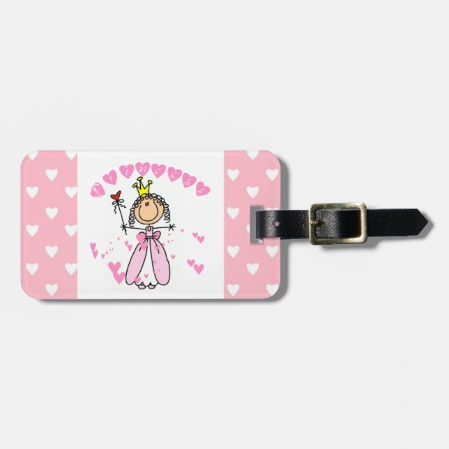 Hearts Princess Luggage Tag (Front Horizontal)