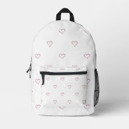 Hearts Printed Backpack