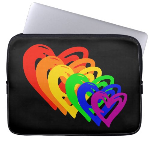 Hearts Rainbow Laptop Sleeve