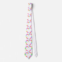 hearts rainbow valentines day wedding mens tie