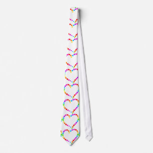 hearts rainbow valentines day wedding mens tie