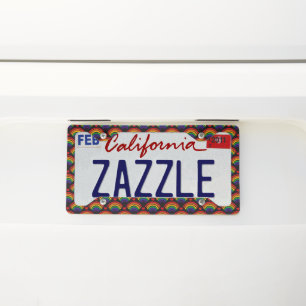 Hearts & Rainbows Pattern License Plate Frame