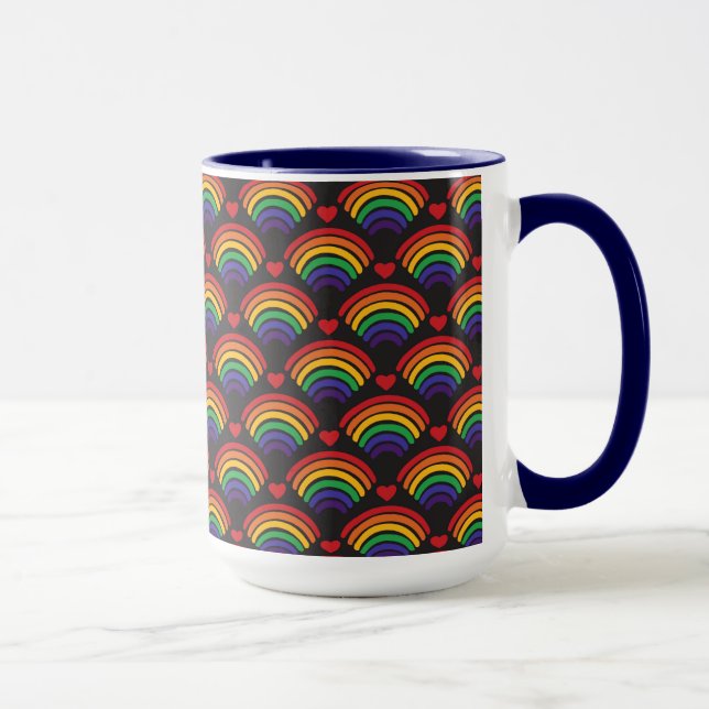 Hearts & Rainbows Pattern Mug (Right)