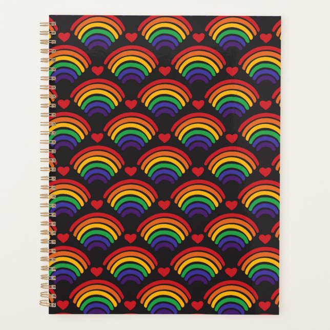 Hearts & Rainbows Pattern Planner (Front)