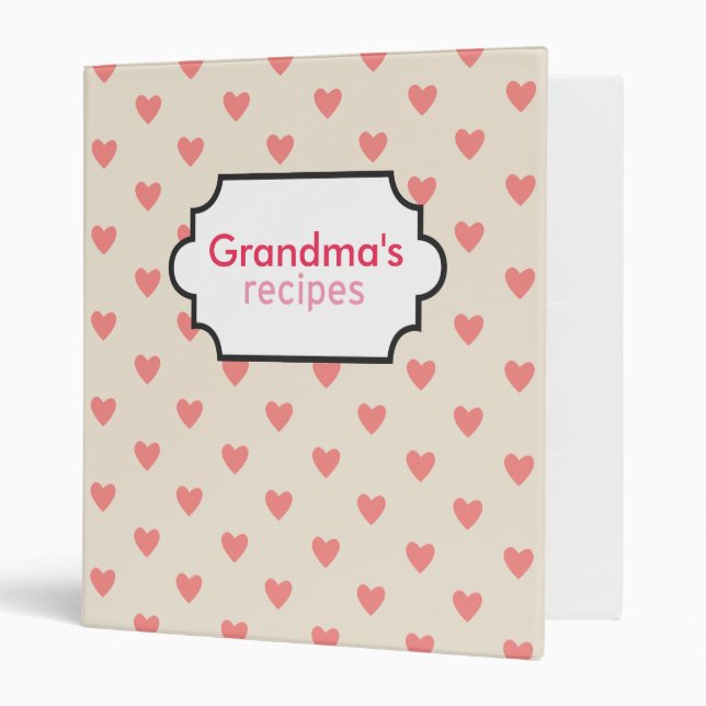 Hearts Recipe Collection Binder (Front/Inside)