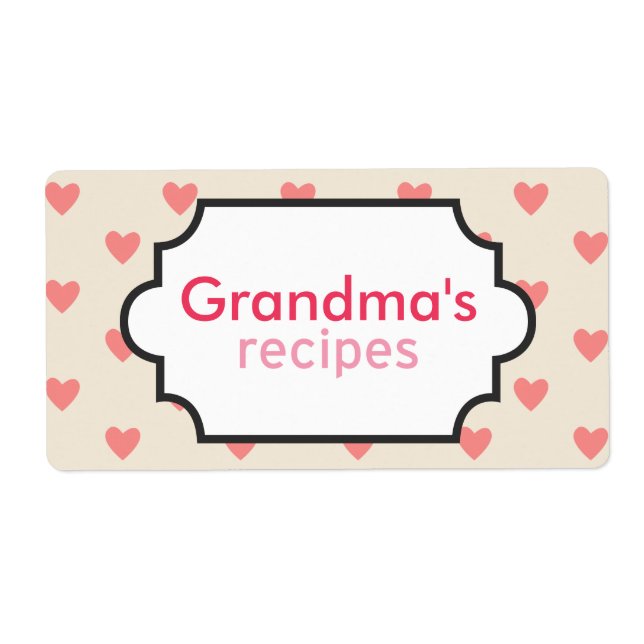 Hearts Recipe Collection Label (Front)