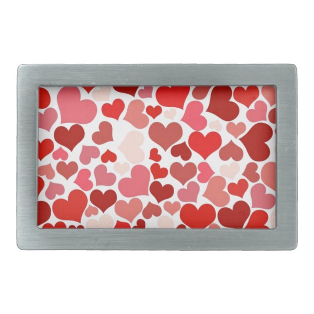 Hearts Rectangular Belt Buckle (Front)