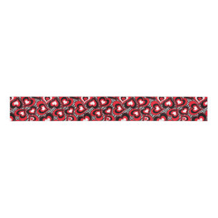 Hearts, red, black, white grosgrain ribbon