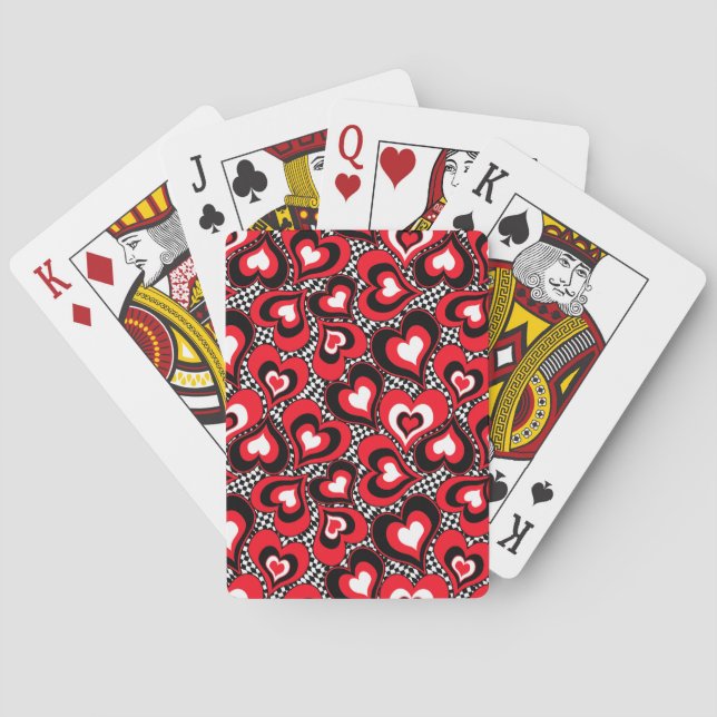 Hearts, red, black, white poker cards (Back)