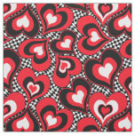 Hearts, red, black, white, Valentine's day . Fabric
