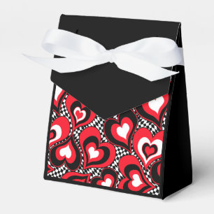 Hearts, red, black, white, Valentine's day . Favor Boxes