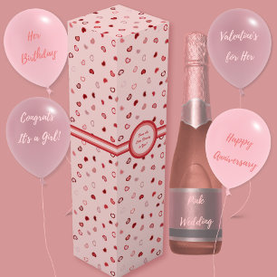 Hearts - Red on Light Pink Ombre - wine box