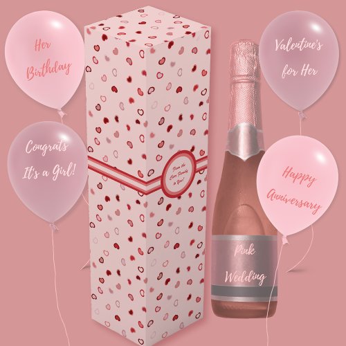 Hearts _ Red on Light Pink Ombre _ wine box