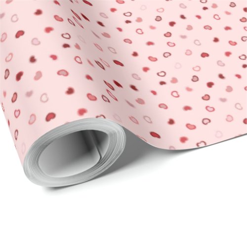 Hearts _ Red on Light Pink Ombre Wrapping Paper