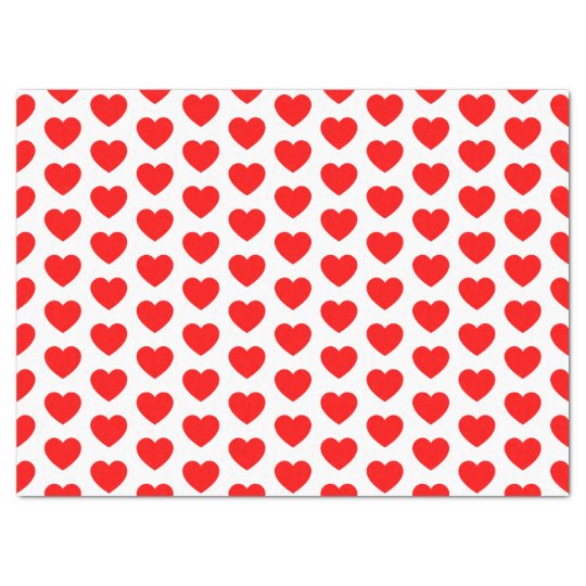 red hearts tissue paper