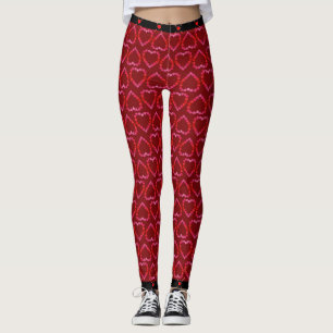 Hearts Red Stylish Leggings