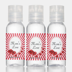 Hearts & Red White Rays Mother's Love Hand Sanitizer