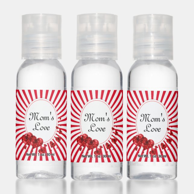 Hearts & Red White Rays Mother's Love Hand Sanitizer (Set)