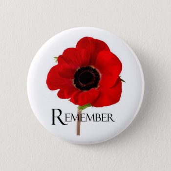 Hearts Remember Remembrance Day Button