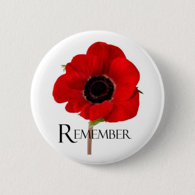 Hearts Remember Remembrance Day Button | Zazzle