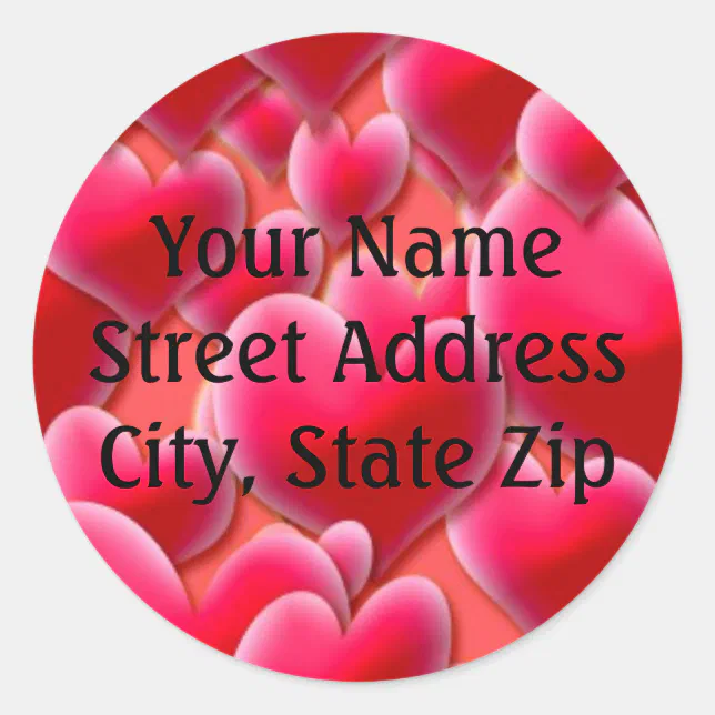 Hearts Return Address Label Zazzle