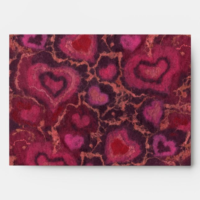 Hearts, romantic love pink red valentines day gift envelope (Front)