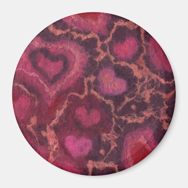 Hearts, romantic love pink red valentines day gift magnet (Front)