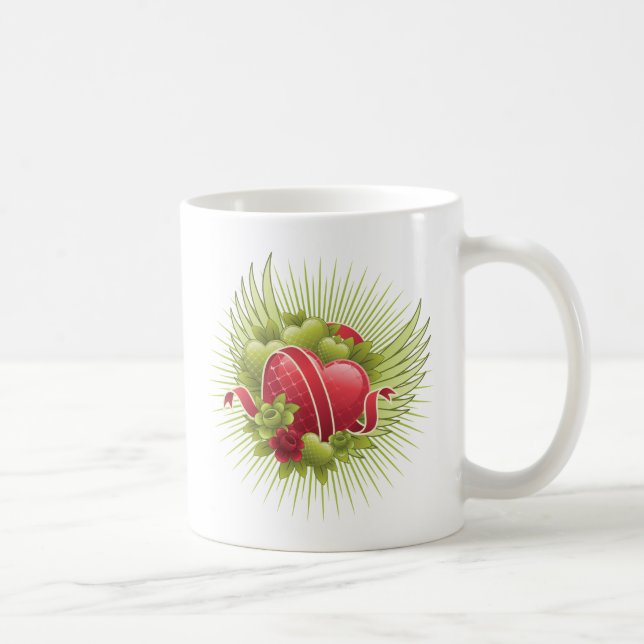 Hearts Roses and Wings Coffee Mug (Right)