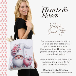 Hearts & Roses Gnome Tote