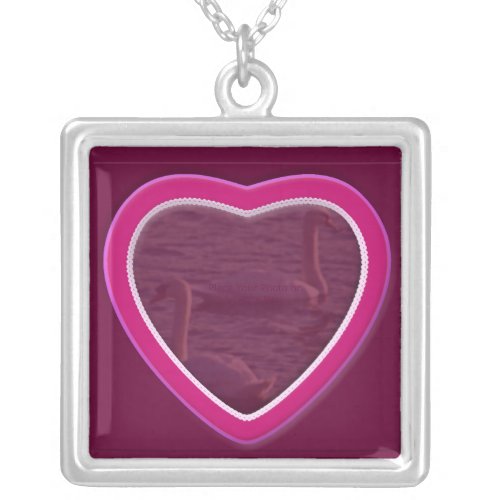 Hearts  Roses Xs  Os Photo Frame Silver Plated Necklace